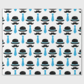 かわいい男の赤ちゃんの青い髭のLilの小さい人 ラッピングペーパー (フラット)