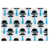 かわいい男の赤ちゃんの青い髭のLilの小さい人 ラージペーパーバッグ (正面)