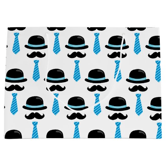 かわいい男の赤ちゃんの青い髭のLilの小さい人 ラージペーパーバッグ (正面)