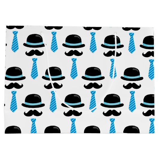 かわいい男の赤ちゃんの青い髭のLilの小さい人 ラージペーパーバッグ (裏面)