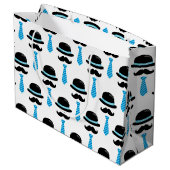 かわいい男の赤ちゃんの青い髭のLilの小さい人 ラージペーパーバッグ (裏面アングル)