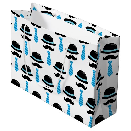 かわいい男の赤ちゃんの青い髭のLilの小さい人 ラージペーパーバッグ (正面アングル)