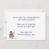 かわいい男の赤ちゃんの馬の子馬のカスタムな西部は感謝していしています サンキューカード (裏面)