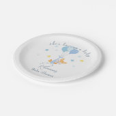 かわいい男の赤ちゃんキツネとバルーン ペーパープレート (アングル)