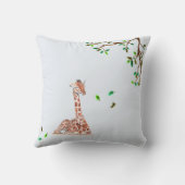 かわいい男の赤ちゃんキリンのパステルグリーンツリー子供部屋 クッション (裏面)