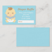 かわいい男の赤ちゃんシャワーグレーおむつラッフルチケット エンクロージャーカード (正面/裏面)