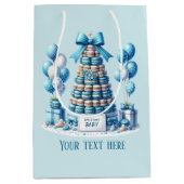 かわいい男の赤ちゃんシャワーパーティーCookie ミディアムペーパーバッグ (正面)