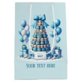 かわいい男の赤ちゃんシャワーパーティーCookie ミディアムペーパーバッグ (裏面)