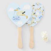 かわいい男の赤ちゃんシャワーブルー ハンドファン (正面&裏面)