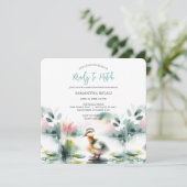 かわいい男の赤ちゃんシャワー招待状アヒル 招待状 (スタンド正面)