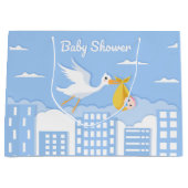 かわいい男の赤ちゃんシャワー  ラージペーパーバッグ (正面)