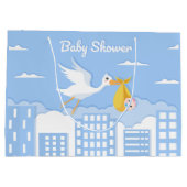 かわいい男の赤ちゃんシャワー  ラージペーパーバッグ (裏面)