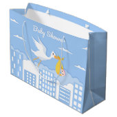 かわいい男の赤ちゃんシャワー  ラージペーパーバッグ (裏面アングル)
