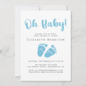 かわいい男の赤ちゃんシャワー 招待状 (正面)