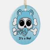 かわいい男の赤ちゃんスカル セラミックオーナメント (右)