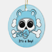 かわいい男の赤ちゃんスカル セラミックオーナメント (左)