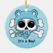 かわいい男の赤ちゃんスカル セラミックオーナメント (裏面)