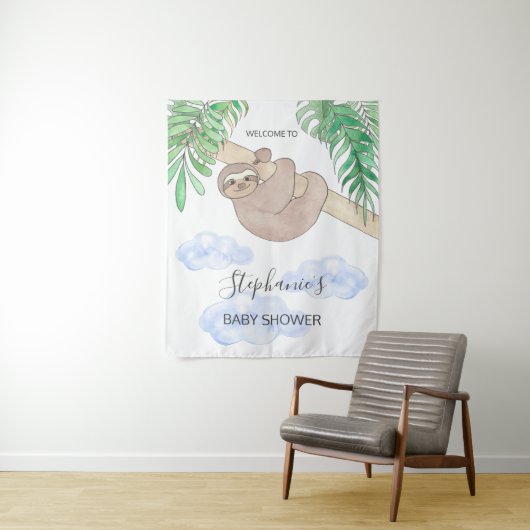 かわいい男の赤ちゃんスロスベビーシャワー タペストリー (インサイチュ)