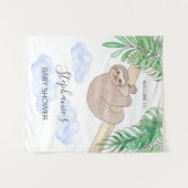 かわいい男の赤ちゃんスロスベビーシャワー タペストリー (正面(横))