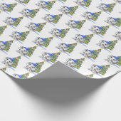 かわいい男の赤ちゃんゾウのクリスマスツリー ラッピングペーパー (角)