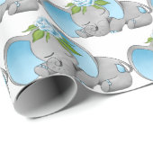 かわいい男の赤ちゃんゾウパーティー ラッピングペーパー (ロールコーナー)