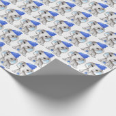 かわいい男の赤ちゃんゾウ冬のクリスマス ラッピングペーパー (角)