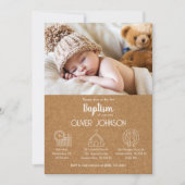 かわいい男の赤ちゃんバウティゾインビタシオンバプテモダンィズム 招待状 (正面)