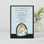 かわいい男の赤ちゃんバプテスマ《キリスト教》洗礼式や命名式招待 招待状 (スタンド正面)