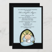 かわいい男の赤ちゃんバプテスマ《キリスト教》洗礼式や命名式招待 招待状 (正面/裏面)