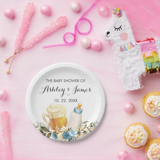 かわいい男の赤ちゃんブルーイング青い応援ベビーシャワー ペーパープレート (パーティー)