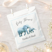かわいい男の赤ちゃんブルーゾウ赤ちゃんシャワー フェイバーバッグ (クリップ留めされた状態)