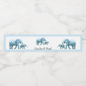 かわいい男の赤ちゃんブルーゾウ赤ちゃんシャワー ペットボトルラベル (シングルラベル)