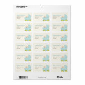 かわいい男の赤ちゃんブループラムベビーシャワー住所 シール (フルシート)