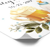 かわいい男の赤ちゃんブルーベビーシャワーへようこそ ポスター (角)