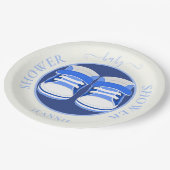 かわいい男の赤ちゃんブーティーベイビーシャワー ペーパープレート (アングル)