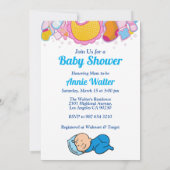 かわいい男の赤ちゃんベビーシャワー 招待状 (裏面)