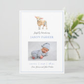 かわいい男の赤ちゃん写真小羊の誕生発表 案内状 (スタンド正面)