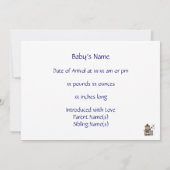 かわいい男の赤ちゃん及び馬の子馬のカスタムな西部の誕生 案内状 (裏面)