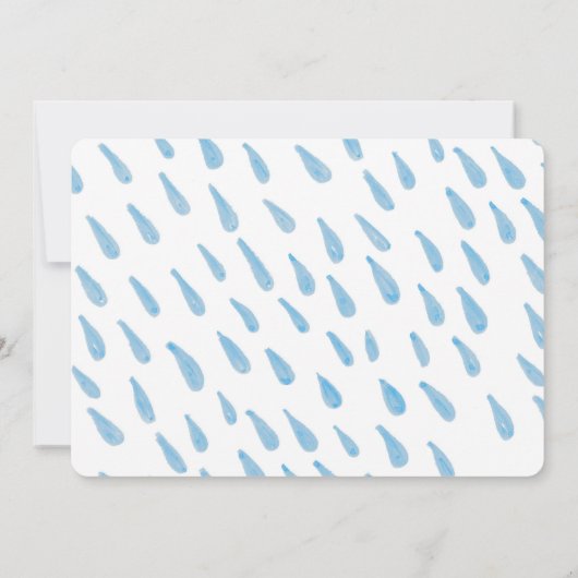 かわいい男の赤ちゃん来シューズの間もなく青い妊娠 案内状 (裏面)