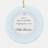 かわいい男の赤ちゃん誕生案内が真珠 セラミックオーナメント (裏面)