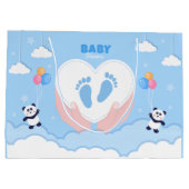 かわいい男の赤ちゃん足シャワー ラージペーパーバッグ (裏面)