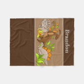 かわいい男の赤ちゃん追加の名前の恐竜の毛布 フリースブランケット (正面(横))