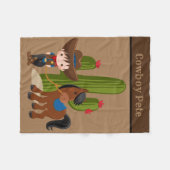 かわいい男の赤ちゃん追加の名前カウボーイブランケット フリースブランケット (正面(横))