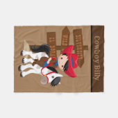 かわいい男の赤ちゃん追加の名前カウボーイブランケット フリースブランケット (正面(横))