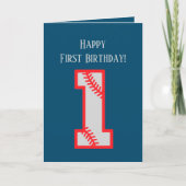 かわいい男の赤ちゃん野球スポーツ追加気持ち最初 カード (正面)