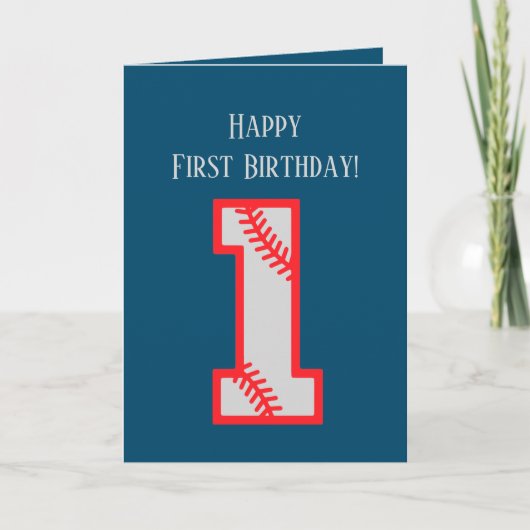 かわいい男の赤ちゃん野球スポーツ追加気持ち最初 カード (正面)