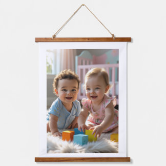 かわいい男の赤ちゃん&ガール遊ズインザサンライト子供部屋 吊り下げ型タペストリー