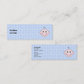 かわいい男の赤ちゃん。 青い点検の背景 スキニー名刺 (正面/裏面)