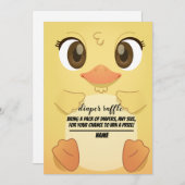 かわいい男女兼用おむつラッフルカード 招待状 (正面/裏面)