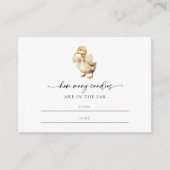 かわいい男女兼用アヒルのキャンディーズ赤ちゃんシャワー エンクロージャーカード (正面)